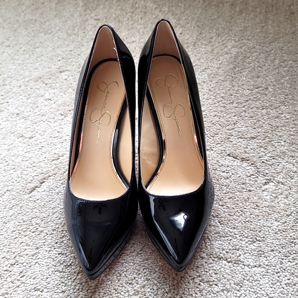 Jessica Simpson Nellah Black Patent Platform Pumps, Size 8.5M - Picture 2 of 10